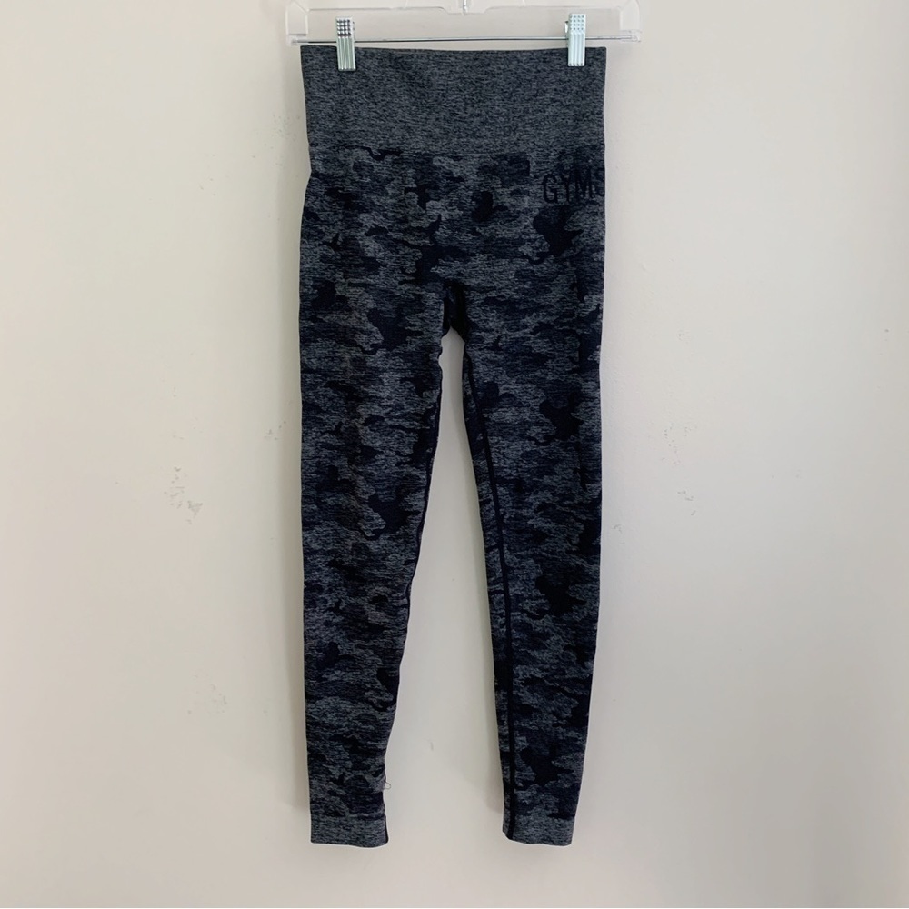 Gymshark Adapt Seamless High Rise Leggings Small Black Camo - Picture 4 of 8